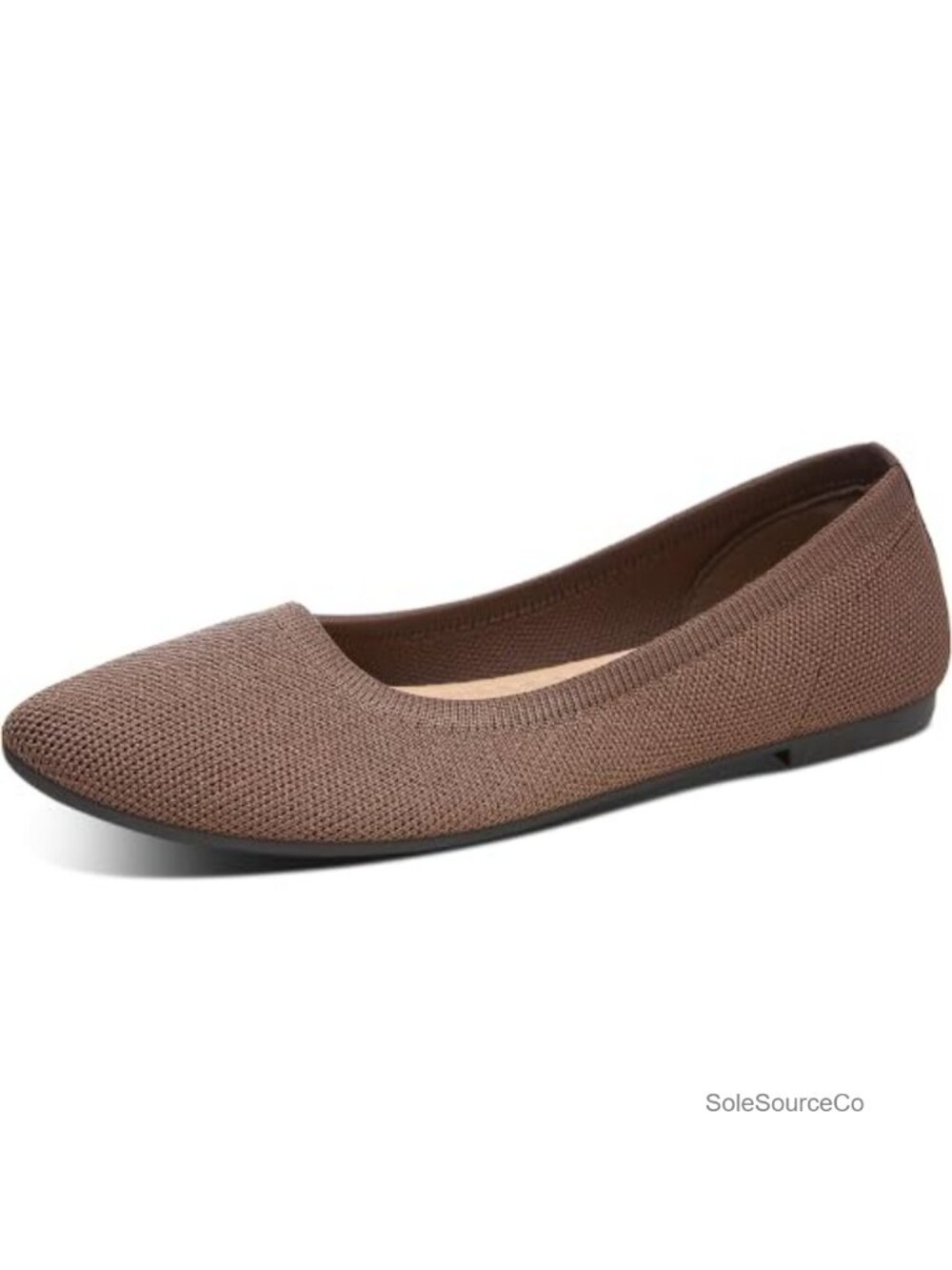 Knit Pointed Toe Ballet Flats Memory Foam Breathable Mesh Slip-On Walking Shoes